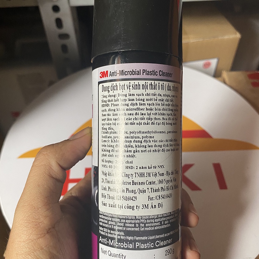 Chai vệ sinh nội thất ô tô dạng foam 3M chính hãng: chai xịt vệ sinh ghế da ô tô, vệ sinh taplo, nhựa tappi cửa 290g