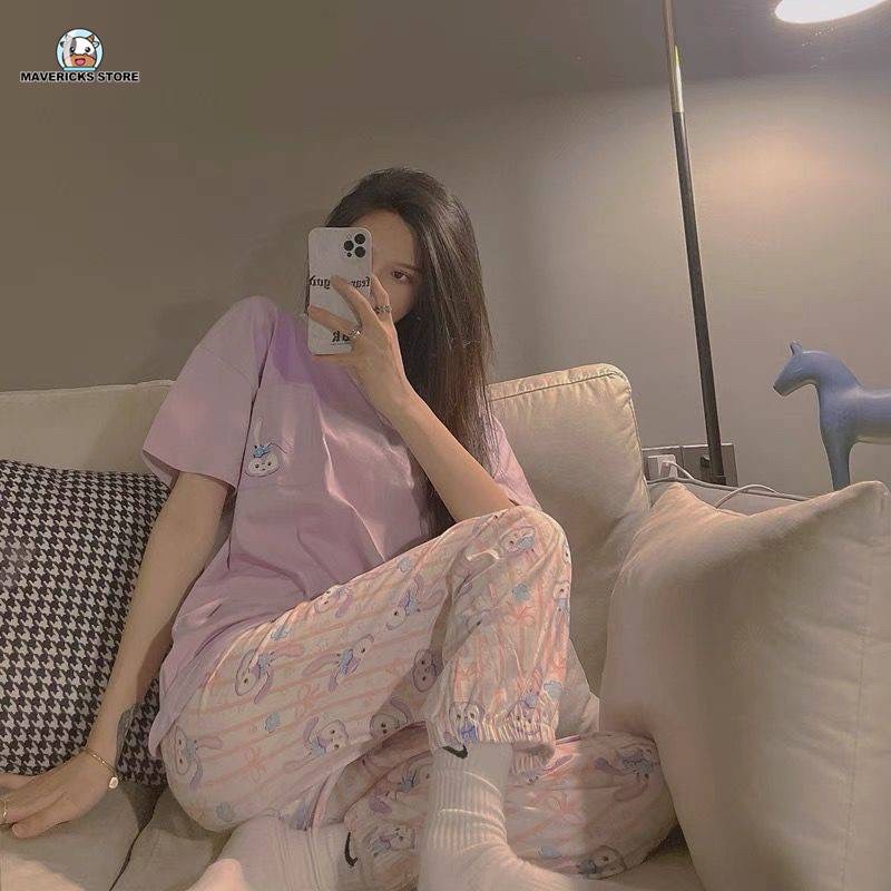 Quần jogger Có Size Quần ngủ bo gấu nữ dài hoạt hình ulzzang mặc nhà