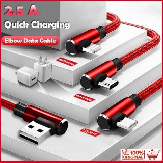 90 Degree Angle Fast Charging USB Cable for iPhone iPad Andorid Phone