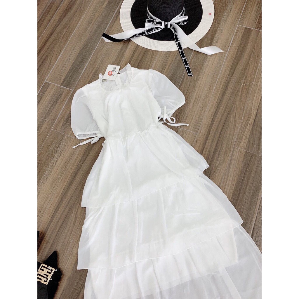 Đầm Nữ Dự Tiệc Cổ Tròn Phối Bèo , 3 Tầng Sang Trọng - Winchois | BigBuy360 - bigbuy360.vn