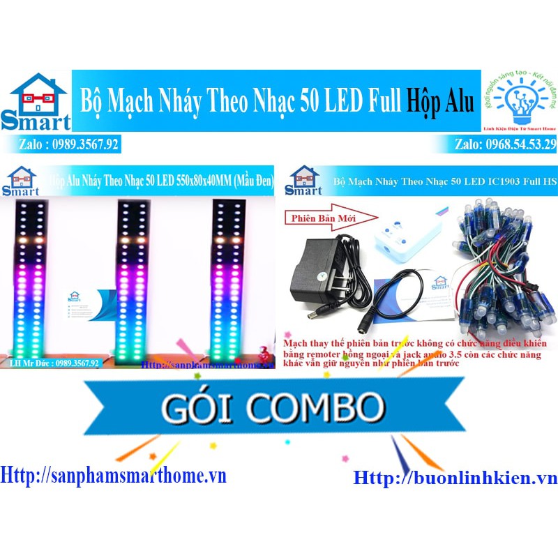 Bộ mạch nháy theo nhạc 50 led full hộp