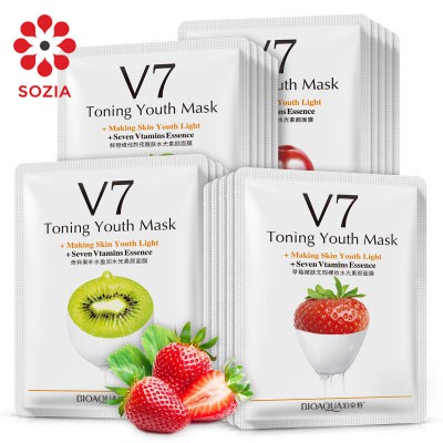 MẶT NẠ GIẤY DƯỠNG DA CẤP ẨM TRỊ MỤN TRẮNG DA BIOAQUA V7 (MN001)