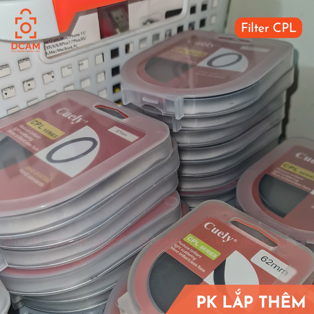 FILTER CPL kính lọc đường kính phi 49mm, 52mm, 58mm, 62mm, 67mm, 72mm, 77mm