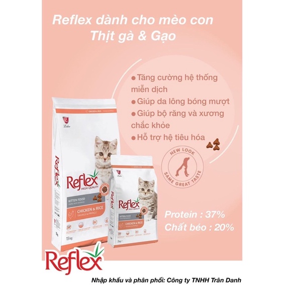 hạt Reflex mèo con vị gà 2kg (Thức ăn cho mèo Reflex Kitten Food Chicken )