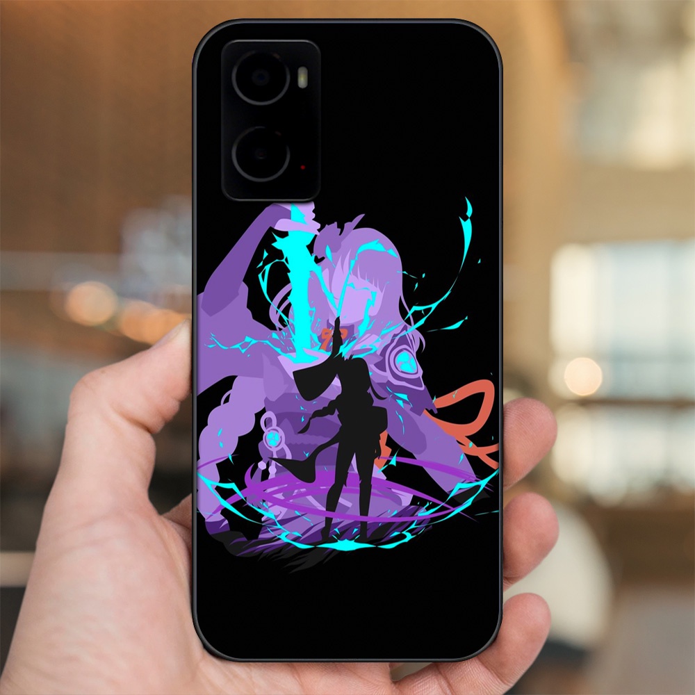 Ốp lưng Oppo A76 viền đen in hình Raiden Shogun Genshin Impact