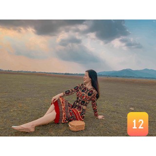 Váy Dài Họa Tiết Xinh Xắn