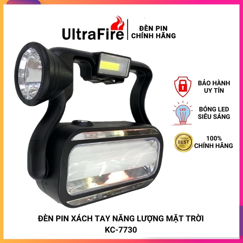 Đèn pin cầm tay sạc điện ⭐ Đèn năng lượng mặt trời KC-7730 tích điện 3 tác dụng, bền đẹp, tiết kiệm ⭐ Bảo hành uy tín