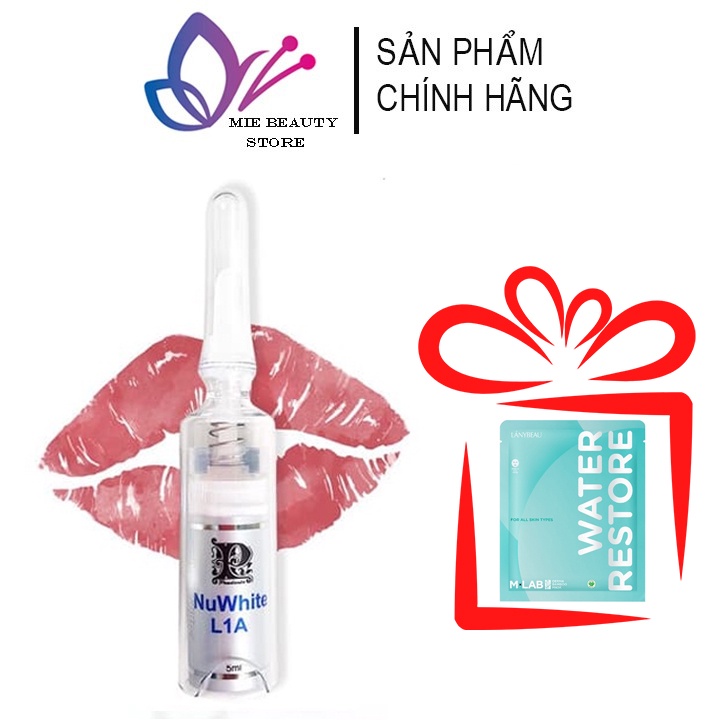 Kem Hồng Môi Nuwhite L1A 5ml, Kem Dưỡng Môi L1A Biowhite Mibiti Prudente Khử Thâm Môi Hồng Hào Căng Bóng