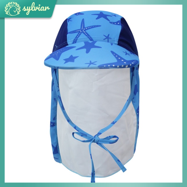 [sylviar] Kids Boys Girls Large Brim Sun Hat for Outdoor Beach Fishing Swimming Wear