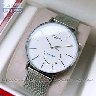(Plazavn nhập khẩu) Đồng hồ nam dây thép lưới JENISES 8011 chống nước chống xước chống gỉ