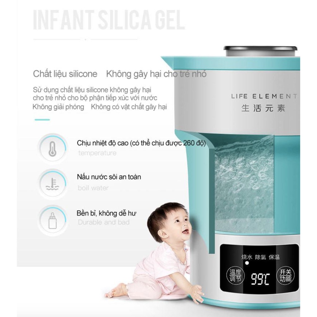 Bình đun nước siêu tốc gấp gọn có màn hình