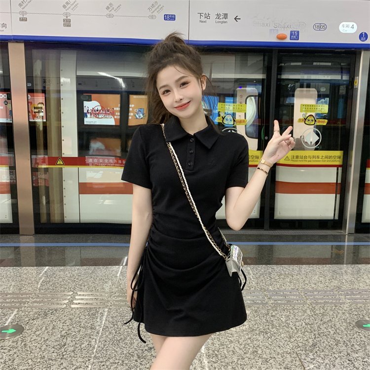 Váy Polo Body Dây Rút Hông Sexy Hàn Quốc, Chất Liệu Đẹp, Hàng Loại 1, Freesize Dưới 62Kg