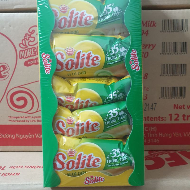 Bánh Bông Lan Cuộn Kem Solite hộp 360gr 20 cái