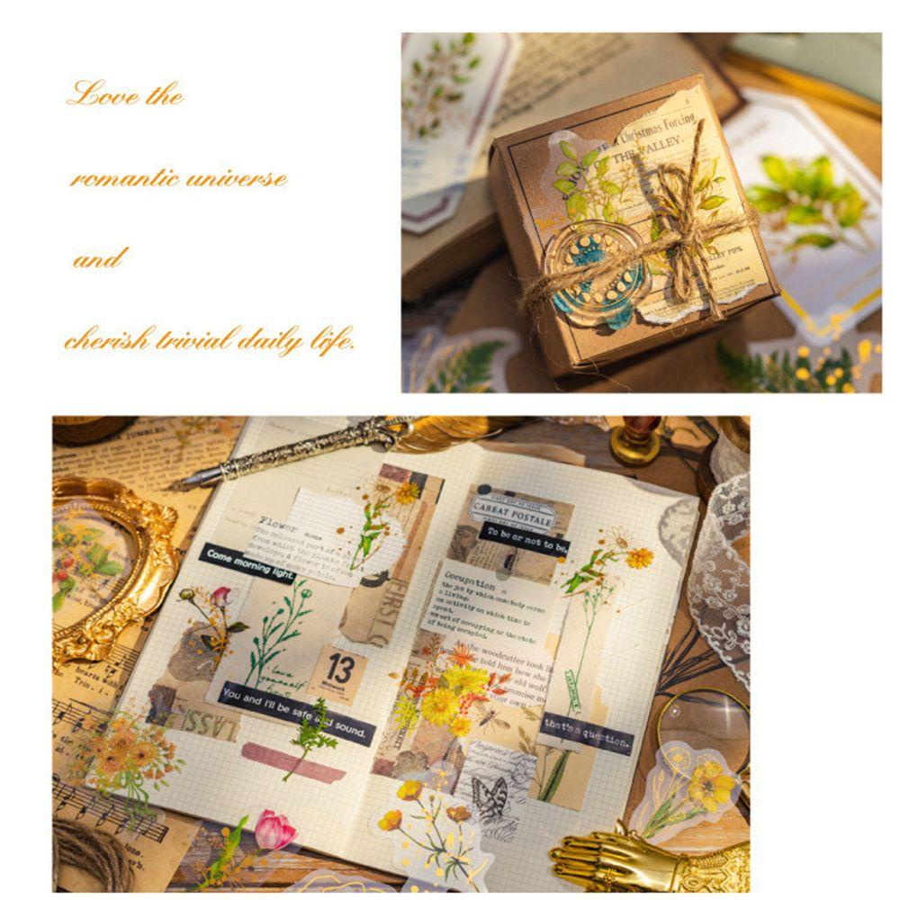 Bộ 30 Sticker Dán Trang Trí Hình Hoa Xinh Xắn|Miếng Dán Trong Suốt Nhiều Màu Sắc Trang Trí Sổ Tay