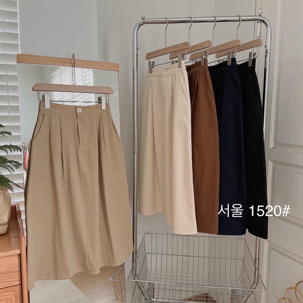 CHÂN VÁY KAKI DÁNG DÀI FREE SIZE