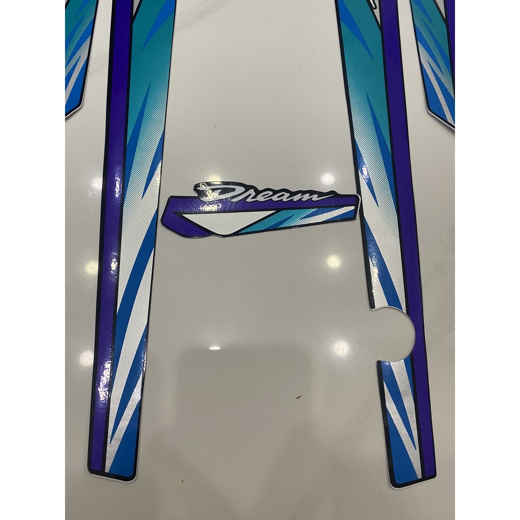 Nguyên bộ tem rời 3 lớp zin thái dán xe máy Honda Dream lùn 94 màu đen