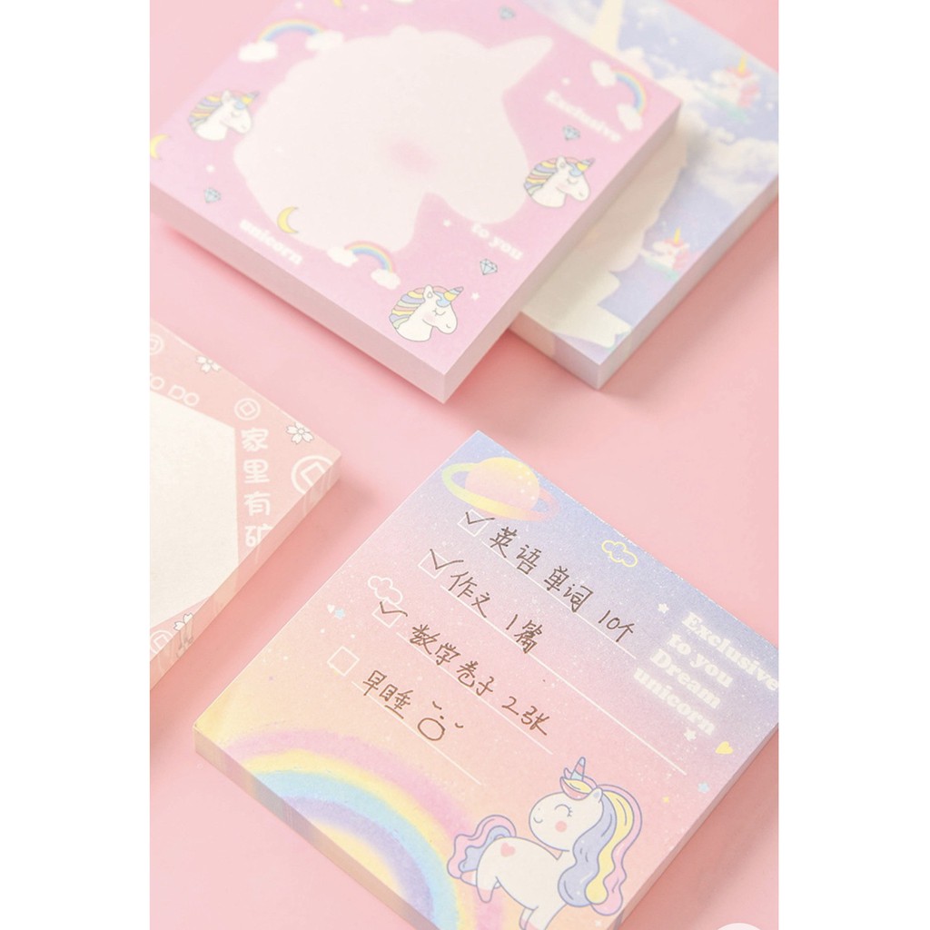 Tệp Giấy Note Unicorn-Khủng long siêu xinh