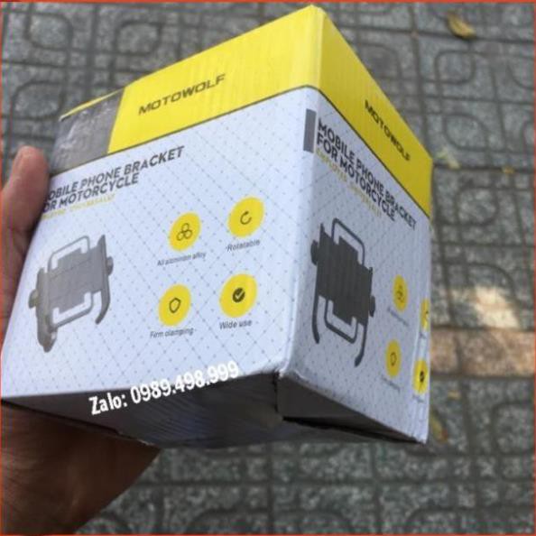 ⭕ [Sẵn Hàng] Kẹp điện thoại kim loại moto wolf gắn ghi đông xe | BigBuy360 - bigbuy360.vn