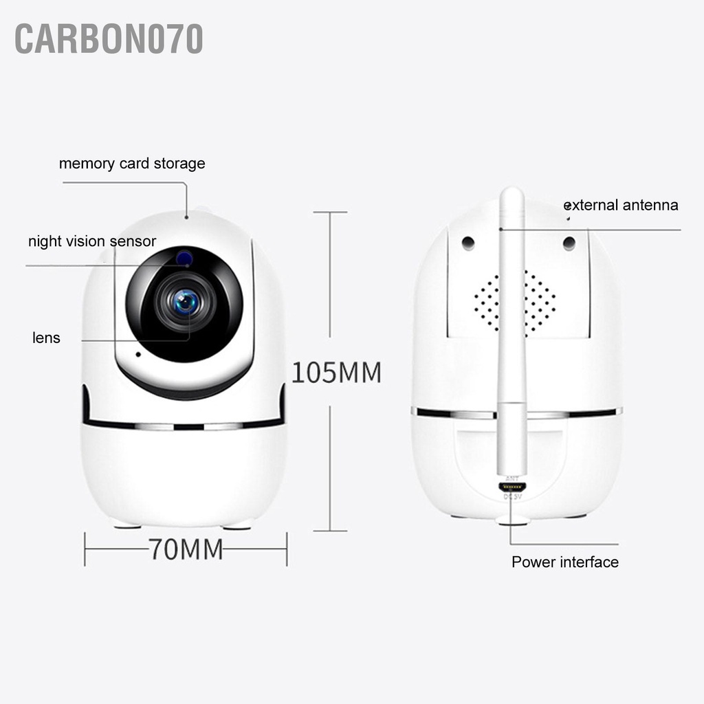 [Hàng HOT] Camera Wifi Xoay 360 Độ Quay Ban Đêm 1080P 100-240V Màu Trắng giám sát gia đình, văn phòng【Carbon070】