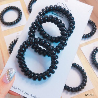 Buộc tóc lò xo, cột tóc lò xo màu đen thời trang Orin K1013