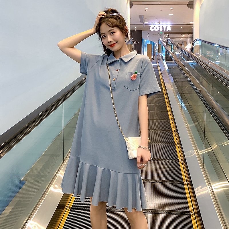 Váy polo xuông đuôi cá tag hoa gài <3