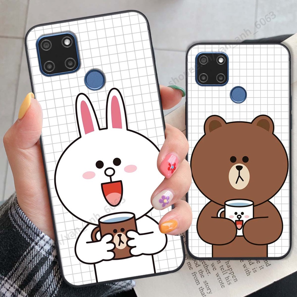 Ốp Realme C12 / C15 hình thỏ, gấu đáng yêu dễ thương, ốp lưng điện thoại realme viền dẻo giá rẻ