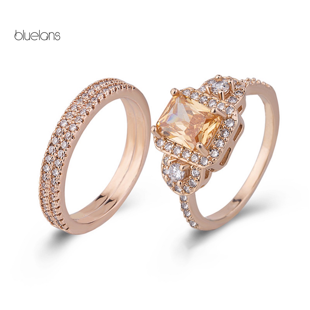 Bộ 2 Nhẫn Đính Kim Cương Nhân Tạo Lấp Lánh