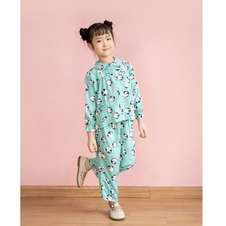 Bộ đồ pijama bé gái thu đông Việt Thắng, quần dài, áo dài tay, chất Lanh B70.2106