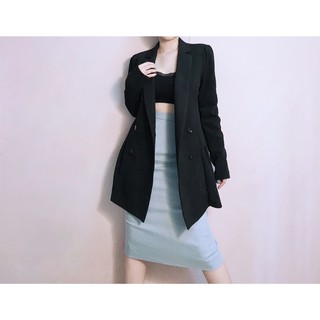 Đầm khoác vest blazer 4 nút nhúng vạt