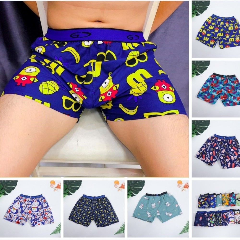 Quần short nam mặc ngủ unisex, quần đùi nam ngủ chất vài KATE Mát Mẻ, Thoải Mái Hoa Văn Sành Điệu