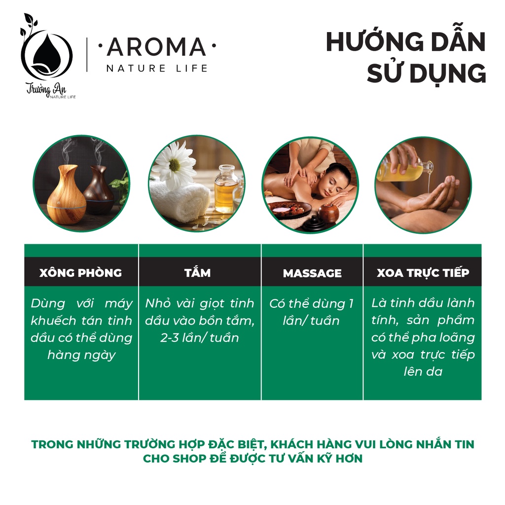 Tinh dầu Sả Java nguyên chất hữu cơ TRƯỜNG AN khử mùi làm thơm phòng sát khuẩn thư giãn an toàn cho mẹ và bé/ Oải Hương.