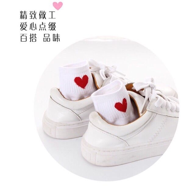 1 đôi tất gót trái tim Cotton