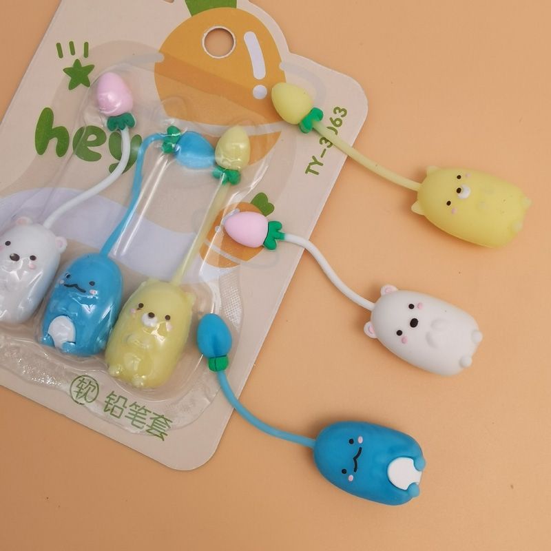 Nắp đậy bút chì Molang - Vỉ 3 cái