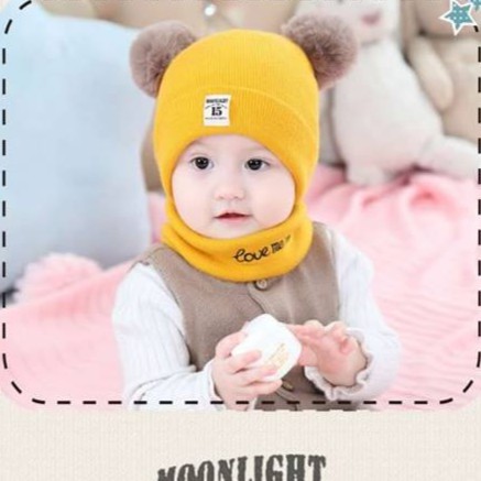 (Sỉ IB)Bộ mũ và khăn len dễ thương baby cho bé loại 1Nội địa trung