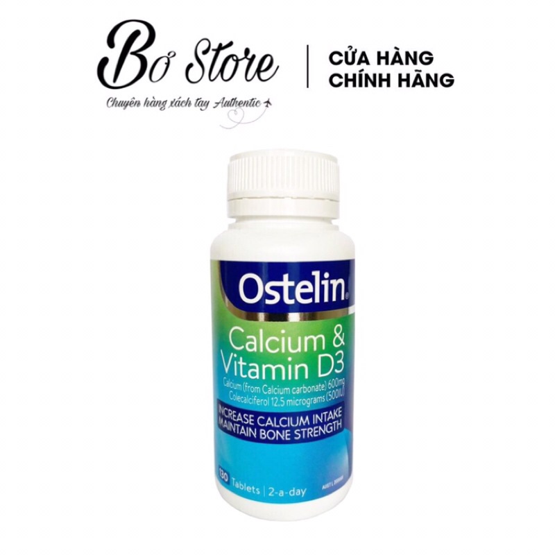 [NỘI ĐỊA ÚC] Canxi bầu Ostelin Calcium &amp; Vitamin D3, bổ sung canxi và vitamin D3, 130v