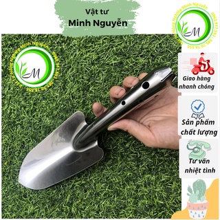 Xẻng inox nhỏ trồng cây tiện lợi, dụng cụ làm vườn, xúc đất, giá thể