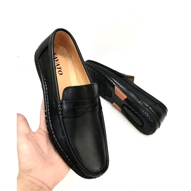 Giày mọi nam da bò nguyên tấm..đế cao su mềm..mã M01..màu đen..kiểu dáng đẹp sang trọng