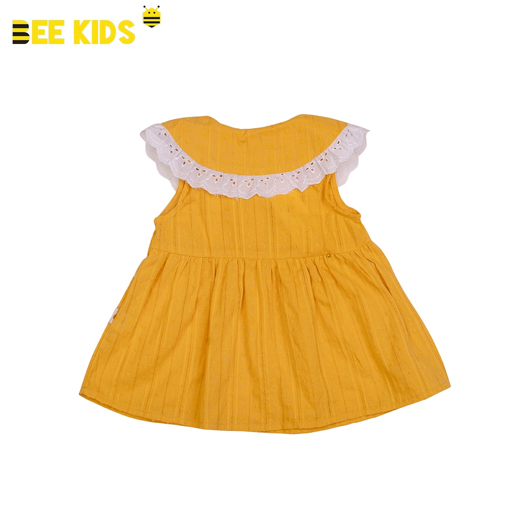 Áo Cho Bé Gái (2-6 Tuổi) Bee Kids Kiểu Dáng Xòe Cổ Sen Phối Ren Thắt Nơ, Vải Thô Nhẹ Mát, Thấm Hút Mồ Hôi - 1AC01695SA