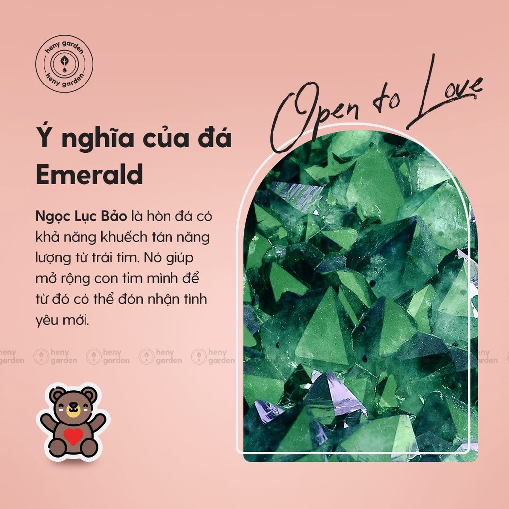 Đá Khuếch Tán Tinh Dầu Thơm Phòng Pha Lê Emerald Heny Garden Thay Thế Máy Xông, Làm Sạch Không Khí