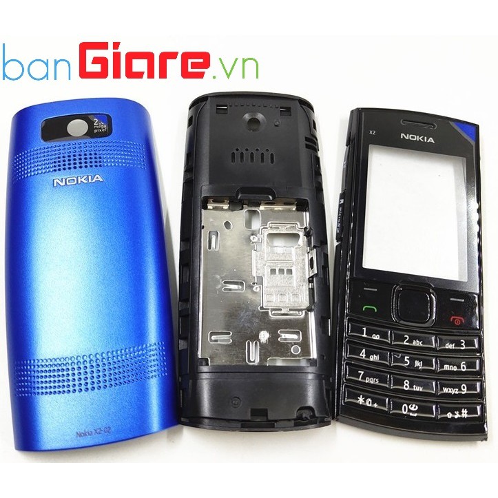 VỎ NOKIA X2-02 KHÔNG PHÍM MÀU XANH