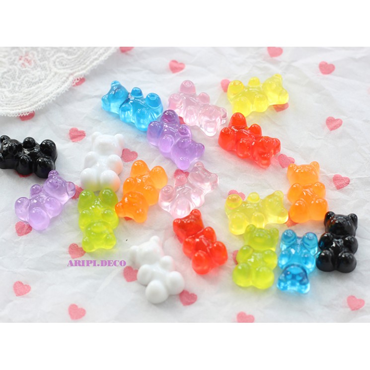 [VER 1] Charm Gấu Gummy thạch trong cứng /Nguyên liệu làm slime resin trang trí