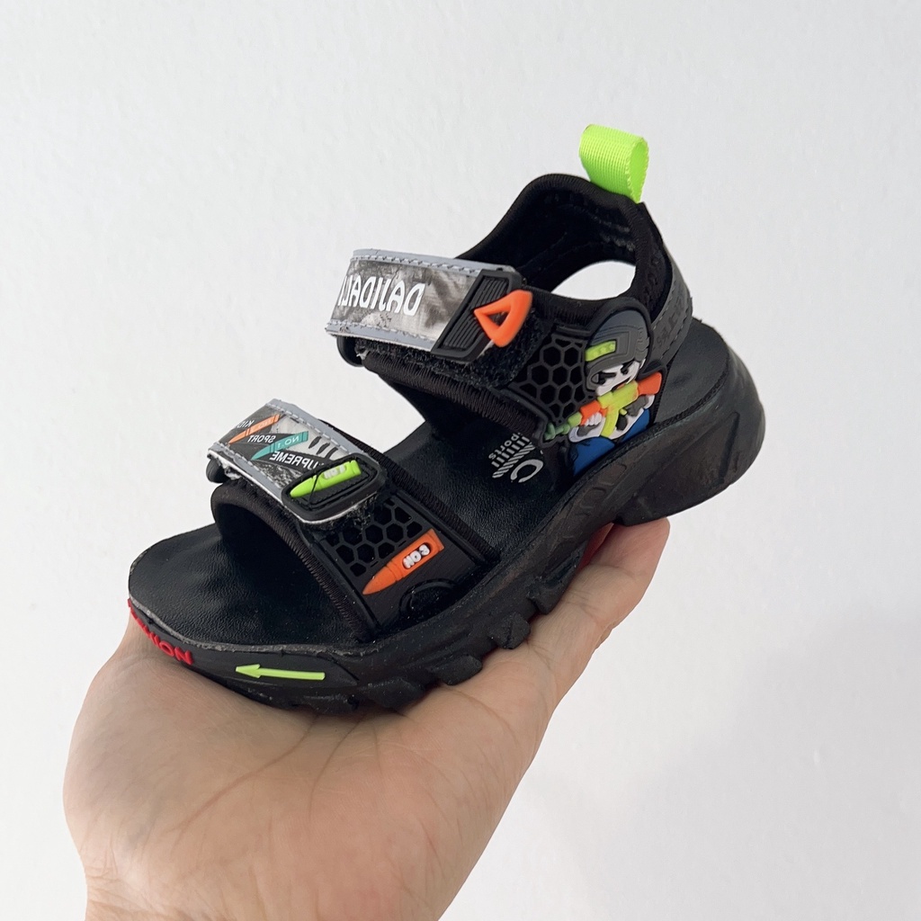 Sandal bé trai - dép quai hậu cho bé có quai dán hình chú lính phối màu cá tính Babybees full hộp ABC 105 ( có ảnh thật)