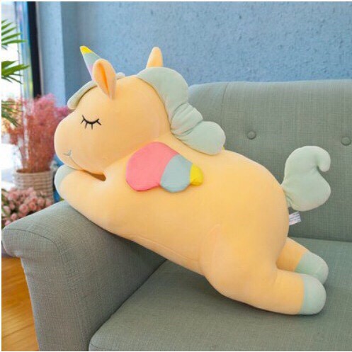 (HQ)Gối Gấu bông ngựa Pony một sừng có kèm chăn 2in1