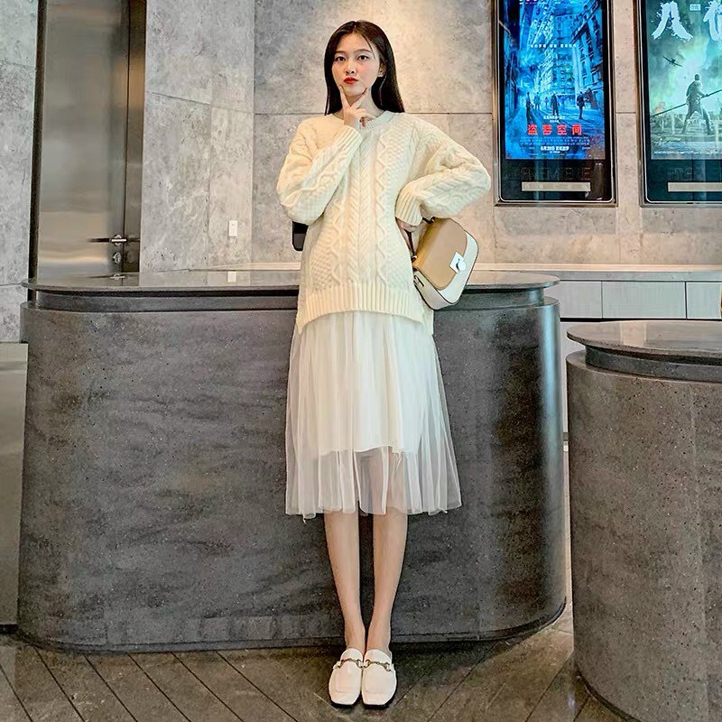 Váy len bầu mùa thu đông chất len đẹp