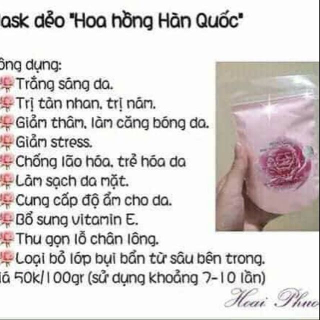 Mask dẻo hip cosmetics chính hãng 100% từ thiên nhiên vị hoa hồng hàn quốc