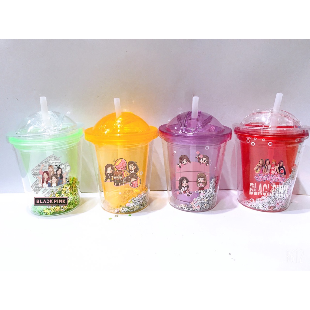 cốc 2 lớp kim tuyến Blackpink idol CNKI3 ly giữ nhiệt 2 lớp army làm lạnh dễ thương 500ml