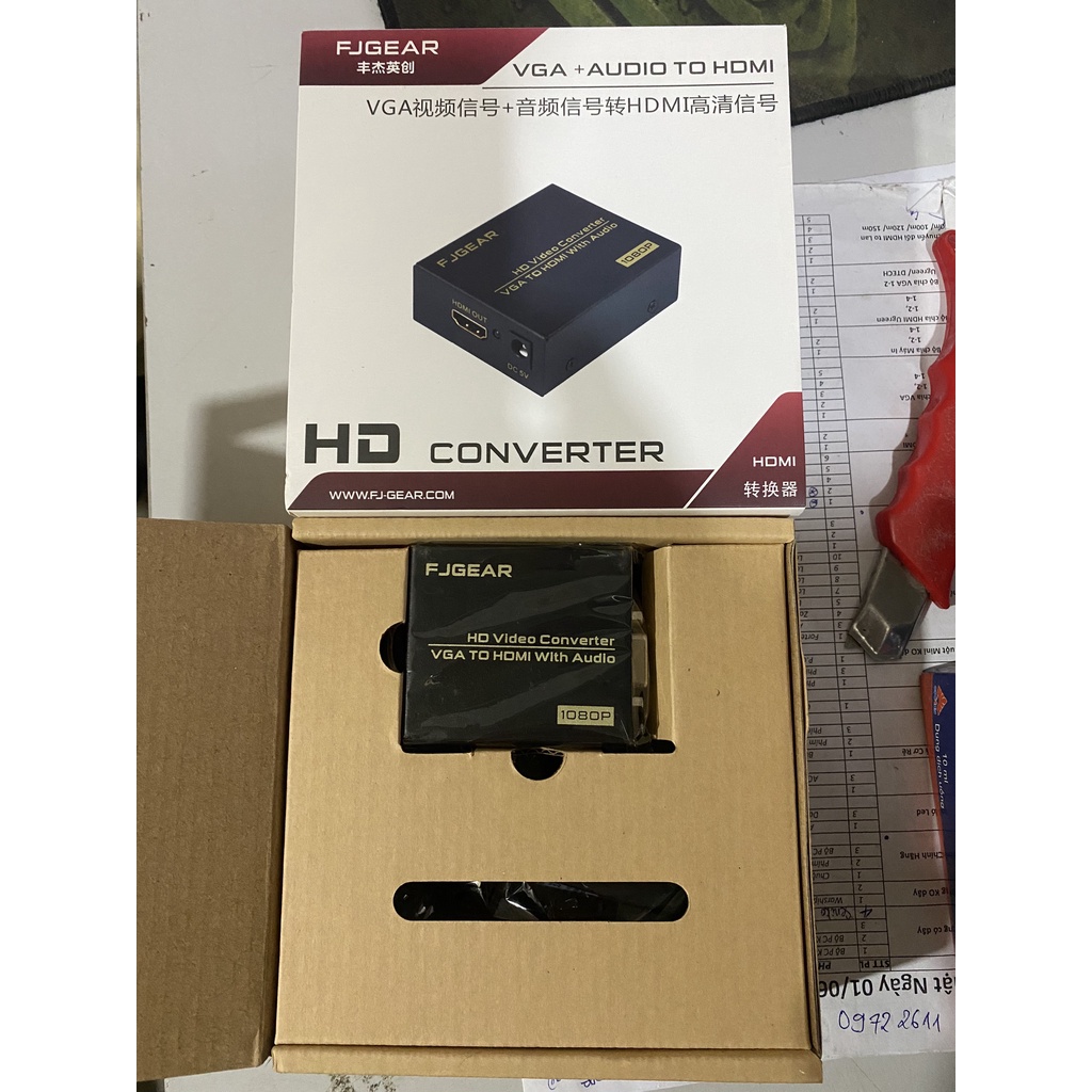 Cáp chuyển đổi VGA sang HDMI Có Audio Uteck BH 12 tháng Bộ chuyển đổi Vga to HDMI Hàng NK BH 6 Tháng VNET