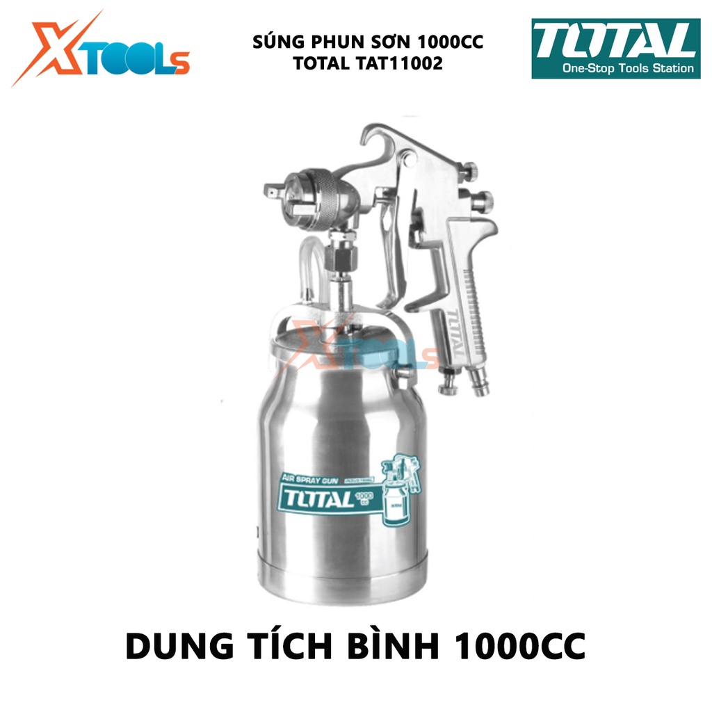 Súng phun sơn Total TAT11002 máy phun sơn cầm tay Đầu vòi 1.5mmÁp lực 3-4bar(43.5-58psi)Mức tiêu thụ 4.2-7.1cfm [XTOOLs]