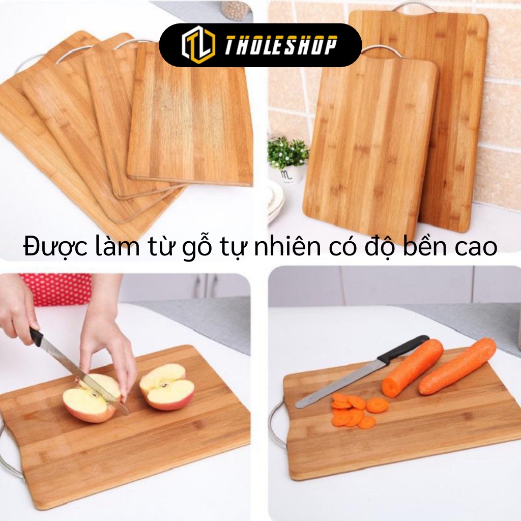 Thớt Gỗ - Thớt Chữ Nhật 32x22cm Có Độ Bền Cao Chống Mối Mọt, Chống Rạn Nứt 9124