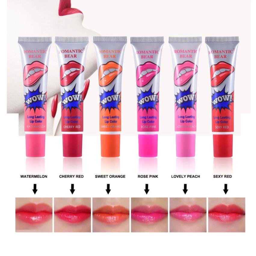 Son Xăm WOW Hàn Quốc Dạng Lột - Romantic Bear Long Lasting Lip Color Tốt